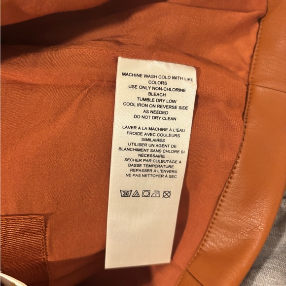 ANTHROPOLOGIE Maeve Faux Leather Notch Cropped Tank Top Caramel Brown Size 2 - Picture 10 of 11